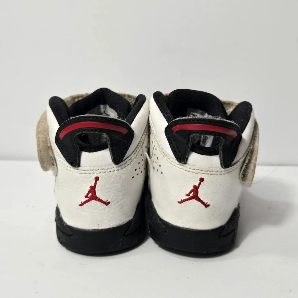Nike Air Jordan 6 Retro Toddler White Varsity Red Black 428820-100 Size 6C